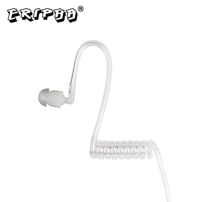 2-Pin Earpiece with PTT Mic for Motorola BPR40/CLS/DLR Series | 2-Way Radio Air-Tube Surveillance Headset (10-Pack)