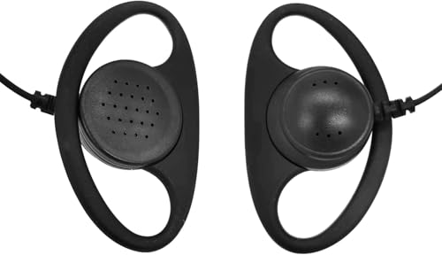 WODASEN Walkie Talkie Earpiece with Mic C-Swivel D-Ring G-Shaped Hook Two Way Radio Headset for Ailunce HD1 HD2 HA1G GP328plus EX500 RT47 RT47V RT48 RT29 NR30 RB23 Radios (D-Ring) - style: D-ring