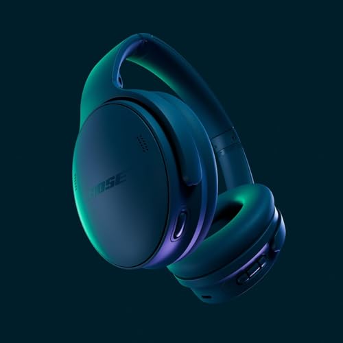 Bose QuietComfort Headphones - Wireless Bluetooth Headphones, Active Over Ear Noise Cancelling and Mic, USB-C Charging, Deep Bass, Up to 24 Hours of Playtime, Twilight Blue - Limited Edition Color | Wireless Bluetooth, Active Over-Ear Noise-canceling and