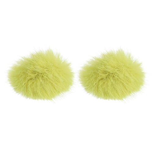 PATIKIL Furry 마이크 윈드스크린 5mm x 55mm 마이크 커버 윈드실드 실내 실외 마이크용 옐로우 2팩 - color: 옐로우, size: 5mm x 55mm
