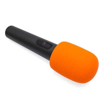 Foam Mic Cover Compatible with JBL PartyBox Wireless Mic Microphones, Wireless Two Microphone System, PartyBox Mic 100 Wird Microphone Sponge Windscreen Pop Filter 4-Pack, Orange