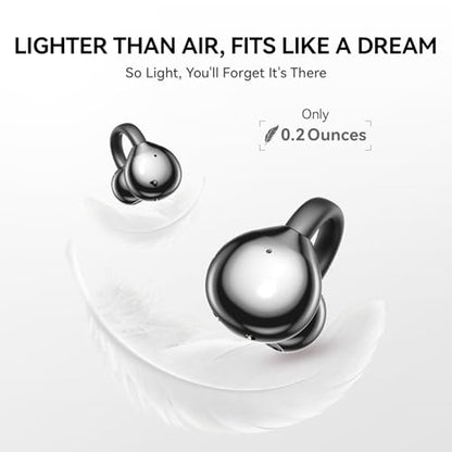 Clip On Earbuds Open Ear Ear Buds Wireless Bluetooth 5.4 Headphones,48H Playtime,IPX6 Waterproof,Touch Control,Comfortable for Workouts and Daily Use (Blcak) - color: Blcak