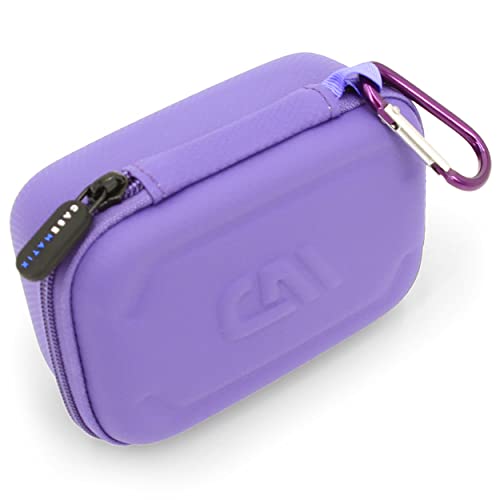 CASEMATIX Travel Case Compatible With DJI Mic 2 Wireless Microphone Kit or Original - Compact Lavalier Microphone Protection to Carry Lav Mic in Charging Case and Small Accessories, Purple