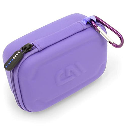 CASEMATIX Travel Case Compatible With DJI Mic 2 Wireless Microphone Kit or Original - Compact Lavalier Microphone Protection to Carry Lav Mic in Charging Case and Small Accessories, Purple