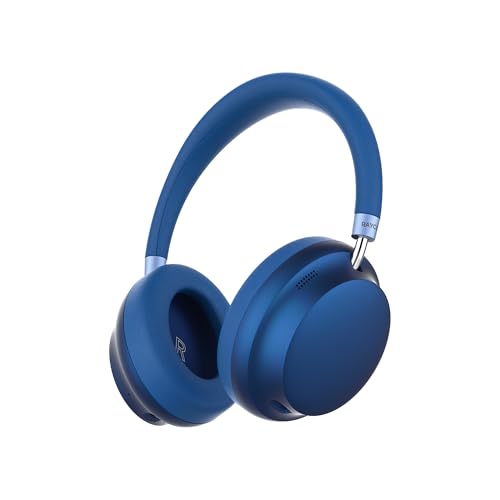 Raycon Essential Bluetooth Headphones - Over The Ear, Active Noise Cancelling Wireless Headphones + Awareness Mode, Bluetooth Headset with Mic, 50 Hours of Battery Life (Blue) - color: Blue
