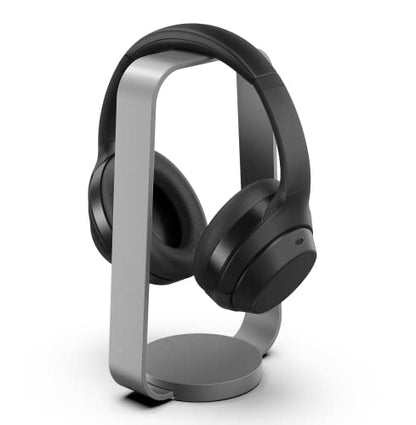 HumanCentric Aluminum Headphone Stand, Space Gray | Weighted Desk Headset Holder with Silicone Pad, Compatible with Most Headphone Sizes & Brands
