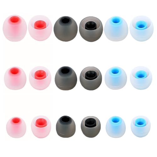 Earbud Tips Soft Anti Slip Washable Reusable Silicone Fit Most In-Ear Earbuds (Inner Hole 3.8mm-5.1mm) 18pcs S M L - color: color-29
