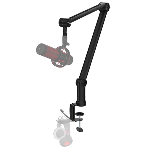 IXTECH Microphone Boom Arm with Desk Mount, 360° Rotatable, Adjustable and Foldable Scissor Mounting for Podcast, Video Gaming, Radio and Studio Audio, Sturdy and Universal - Elegance Model - color: ELEGANCE
