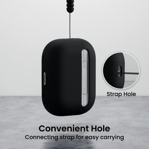 ORNARTO Compatible with AirPods Pro 2 Case 2022, Full Protective Hybrid Silicone for AirPods Pro 2nd Generation Case, Front LED Visible Skin Cover-Black | Hybrid Silicone Rubber, Front LED Visible, Wireless Charging, Skin-Friendly Soft Touch, Anti-Scratch