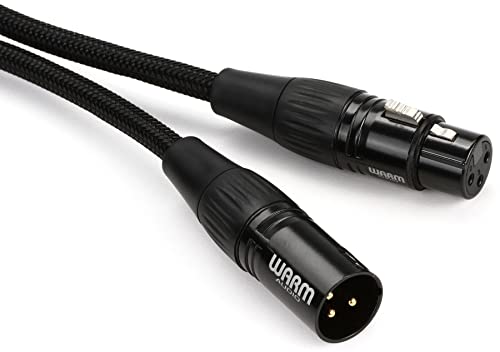 Warm Audio Premier Series XLR 암 - XLR 수 마이크 케이블 - 3m(10피트), 블랙/골드, Prem-XLR-3m(10피트) - size: 10 foot