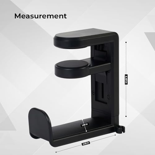 Headphone Stand for Desk - Clamp On Headset Holder with 360° Rotation & Cable Management - Universal Desktop Headphone Hanger Hook for All Headsets - color: Black, style: 360 Degree rotateable