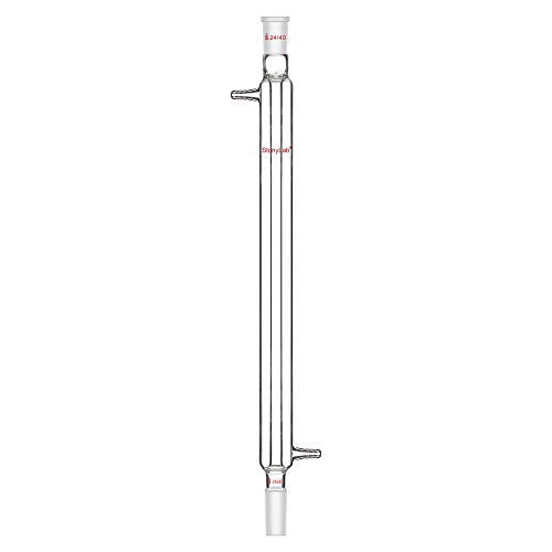 StonyLab Borosilicate Glass Liebig Condenser with 24/40 Joint 400mm Jacket Length Lab Glass Condenser - size: 400 mm