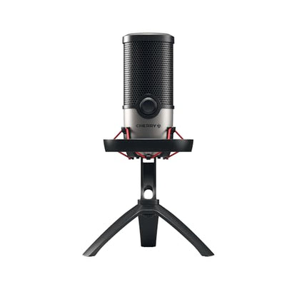 Cherry UM 6.0 Advanced, USB Microphone for Streaming, Podcasting & Home Office Use, 2 Polar Patterns, Shock Mount, Compatible with PC/Mac/PS4/PS5, Black/Silver - color: UM 6.0 Silver