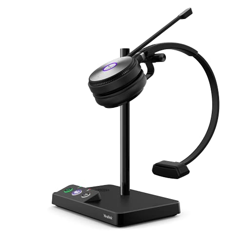 Yealink WH62 Mono UC Wireless Noise Canceling Headset - Connects and Works with USB Enabled Deskphones, Computers and Softphones. (Renewed)