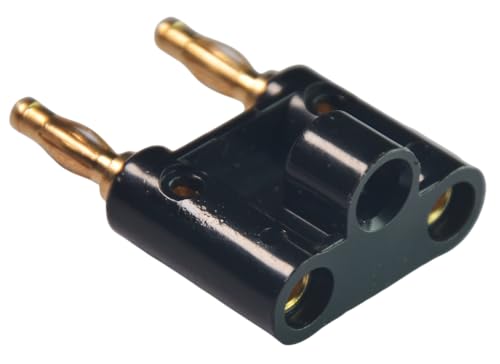 CESS Dual 4mm Banana Male Speaker Plug, Two Way Banana Plug, 10 Pack | Distinct black and red colors make connections easy to identify.