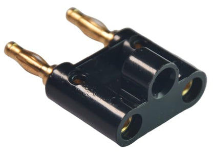 CESS Dual 4mm Banana Male Speaker Plug, Two Way Banana Plug, 10 Pack | Distinct black and red colors make connections easy to identify.
