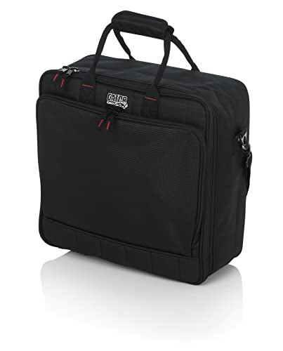 Gator Cases G-MIXERBAG-1515 Padded Nylon Mixer/Gear Carry Bag with Removable Strap, 15 IN X 15 IN X 5.5 IN - Bundle with 10ft Instrument Cable and Austin Bazaar Polishing Cloth