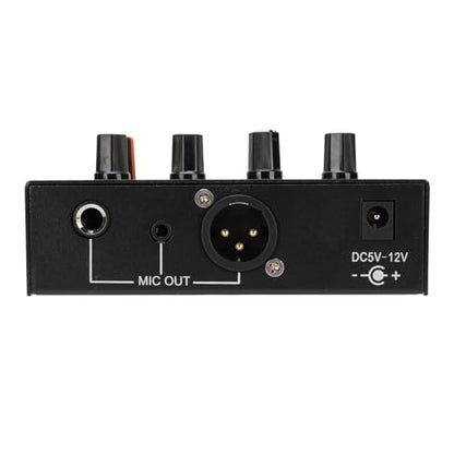 Microphone Preamp Mic Gain Booster 48V Power Supply Mic Pre Amp for Dynamic Condenser XLR 3.5mm 6.35mm Inputs Outputs (with XLR Cable) - size: With XLR Cable