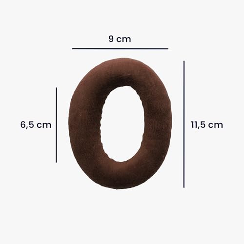 kwmobile 2X Earpad Compatible with Sennheiser Game Zero / HD380PRO / PXC450 / PXC350 / PC350 / PC360 - Replacement Velour Earpad Cushion for Headphones - Brown