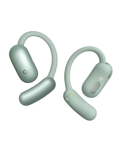 Soundcore AeroFit 2 by Anker Open Ear Earbuds, Open Ear Headphones, Earbuds | Real-Time Translation, 4 Adjustable Positions, 42H Playtime, Rich Bass, Hi-Res, IP55, AI Clear Calls, Wireless Charging - color: Minty Green, style: Standard