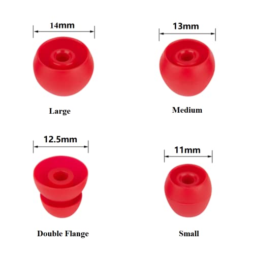 Replacement Silicone Ear Tips Earbuds Buds Set 4 Pairs Compatible with Beats Flex、Compatible with Prowerbeats pro, Red - color: color4