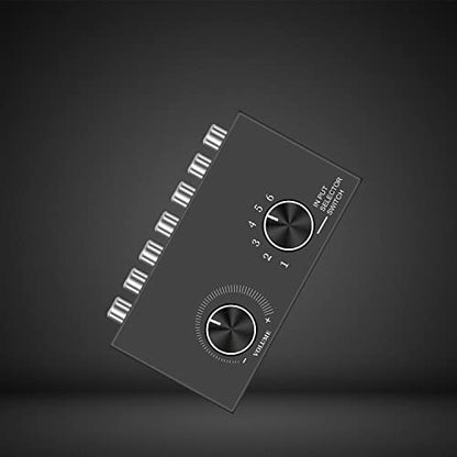 Dingsun 6방향 오디오 스위치, 오른쪽 및 왼쪽 채널 스테레오 오디오 스위치, TV, 블루레이 플레이어, DVD 플레이어, CD, 앰프, 스피커와 호환되는 플러그 앤 플레이 (15.2cm(6인치)-1 출력) - style: R/L CH 오디오 스위처