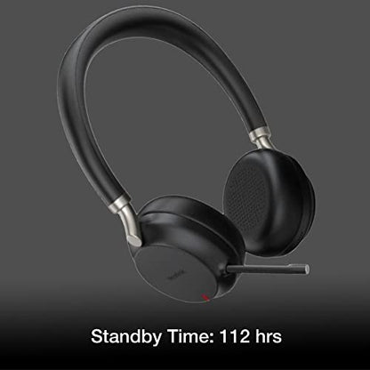 Yealink BH72 Bluetooth Headset Teams Version, USB-A, Black - GTW Bundle Yealink Wireless Headset with Global Teck Microfiber Cloth - Compatible for Office and Home Use - color: Black - No Charging Stand, size: MS Teams Version