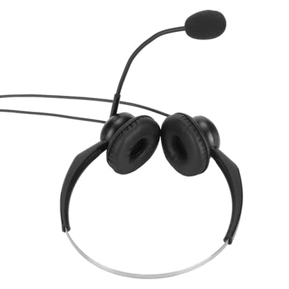 Professional Wired Business Headset Office Headset Telephone with Noise Canceling Microphone Clear Calls Hearing Adjustable Headband for Call Center Business Work (Dual 3.5mm Interface) - size: Dual 3.5mm Interface