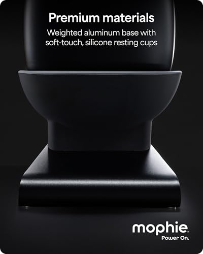 Mophie Max Dual Charging Stand for AirPods Max Headphones – Auto Sleep Mode, Premium Anti-Scratch Design, Magnetic USB-C for Effortless Alignment, Charges AirPods & Qi Devices