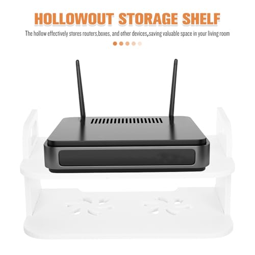 Wall Mounted Projector Bracket and Router Shelf, White Plastic