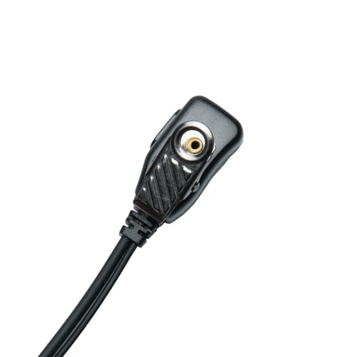 Tube Earpiece 3.5mm Threaded Compatible with Yaesu VX-6R HX400 | 3.5mm 4-pole threaded, acoustic tube, in-line PTT mic; Compatible with VX-7R FT-270R HX210 HX370s HX890 EVX-S24