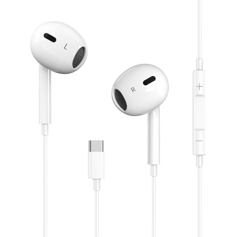 USB C Headphones for iPhone 17/16/15 Pro Max Plus Earbuds,Type C Earphones | with Microphone & Remote Noise Cancelling Earphones for iPhone 17/16/15 Pro Max Plus,iPad,Galaxy S26/S25/S24/Ultra Note 10/20
