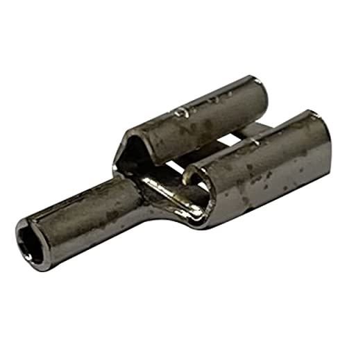 100 Pcs High Temperature Non-Insulated Female Spade Connectors - 22-18 Gauge Quick Disconnect .250 Tab - Wire Splice Connectors for Strong Crimps in Electrical Wire Terminals - Made in USA - size: 22-18 AWG Female 1/4" Tab