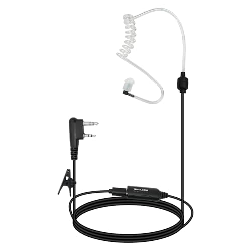Retevis AI Active Noise Cancellation Walkie Talkie Earpiece, Rechargeable | for RT22/RT21/RT68/H777, Compatible with Pxton, Baofeng, Kenwood Walkie Talkie, Two Way Radio Earpiece, Nightclub(1 Pack) - style: Noise Reduction and 50mAh battery