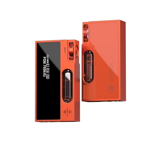 SHANLING UA7 Portable Hi-Fi DAC Headphone Amplifier with JAN6418 Vacuum Tubes, Dual Modes (Tube/Solid-State), 4.4mm Balanced & 3.5mm Single-Ended Output, 577mW High Power, Orange - color: Orange