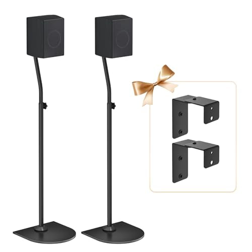 Speaker Stands Pair for Samsung HW-Q990F/Q990H/Q990C/Q990D Rear Speaker Stand with Wall Mount - Height Adjustable Speaker Floor Stands for Q Series Samsung Speaker Stands Pair with Keyhole&Thread Hole