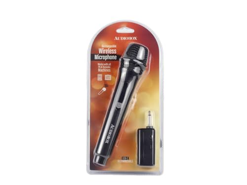 Audiobox UHF Wireless Microphone, Rechargeable Karaoke Mic, Black (2 Pack) | 160ft Wireless Range, Low-Latency Audio, Metal Housing, USB-C Charging, LED Indicator, PA & Mixer Compatible