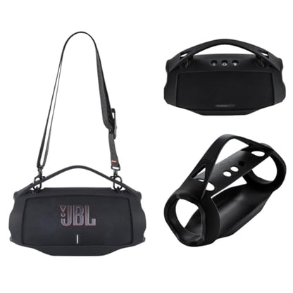 Silicone Cover Case Compatible with JBL Xtreme 4 Portable Bluetooth Speaker, Waterproof Soft Skin Silicone Protective Case for JBL Xtreme 4 Bluetooth Speaker Accessories (Black) - color: Black
