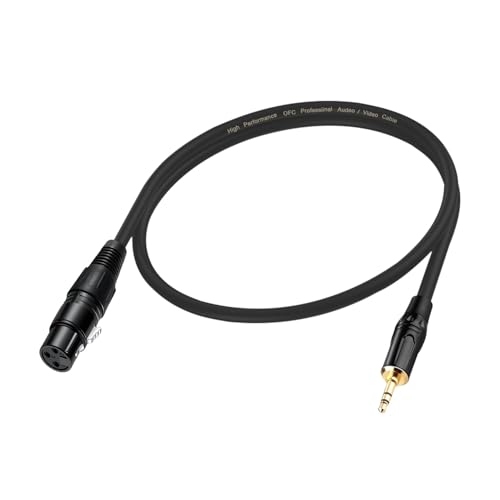3.5mm to XLR Female Cable 3.3FT, Unbalanced 1/8 Mini Jack TRS Stereo Male to XLR Microphone Audio Cable, 24K-Gold-Plated Contacts for The cleanest Sound Experience - size: 3.3FT, style: 3.5 to XLR Female