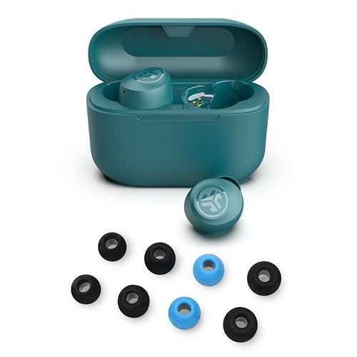 JLab Go Air Pop+ True Wireless Bluetooth Earbuds in Teal Plus Cloud Foam Mnemonic Earbud Tips