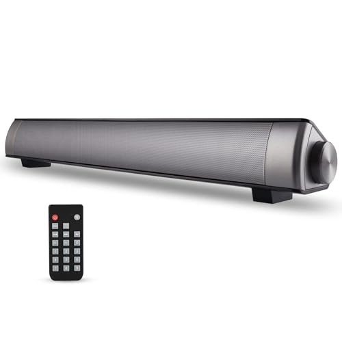 TOPROAD Sound Bar, Bluetooth 5.0 Wired/Wireless Speaker, Built-in Mic | 2.0 CH Surround, 3 Modes, Touch/Remote Control, Suitable for Cell Phone/Tablet/Projector/TV with BT, AUX/RCA Output
