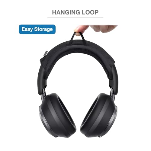 Headband Cushion Cover Compatible with Anker Soundcore Space One, Space One-Pro, Space 1 Pro, Active Noise Cancelling Headphone, 6mm Thick Cushion, No Wobble Zipper Slider, with Hanging Loop