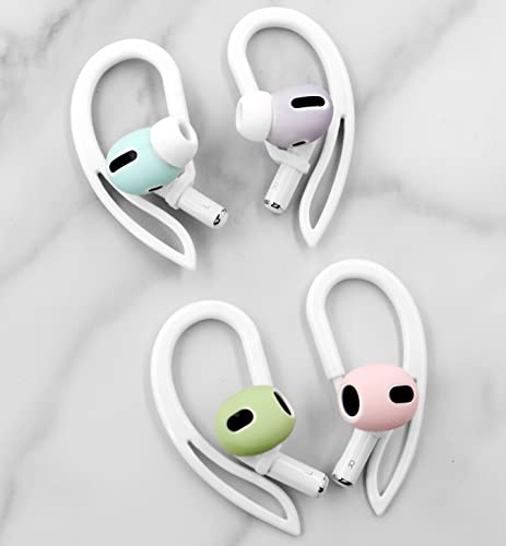 3 Pairs Ear Hooks Compatible with AirPods Pro 2nd 1st and 3 2 1, 360 Angle Rotation Adjustable Length Anti-Slip Sport Earhooks Wing Tips Holder Compatible with AirPods 3 2 1 and Pro 2 1 - White - color: 3 white