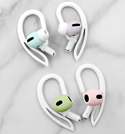 3 Pairs Ear Hooks Compatible with AirPods Pro 2nd 1st and 3 2 1, 360 Angle Rotation Adjustable Length Anti-Slip Sport Earhooks Wing Tips Holder Compatible with AirPods 3 2 1 and Pro 2 1 - White - color: 3 white