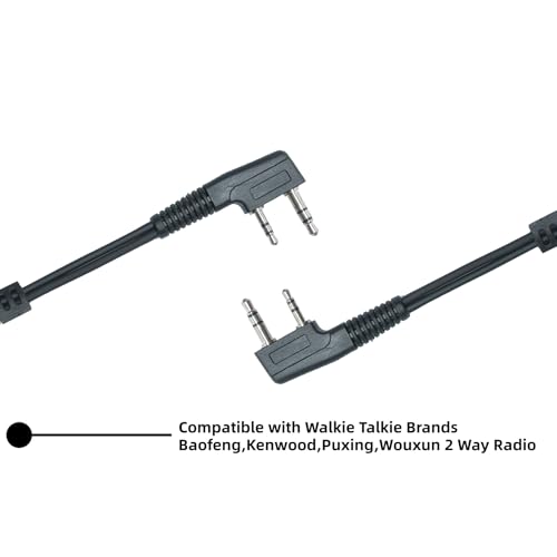2 Wire Surveillance Kit Covert Acoustic Tube Police Earpiece Headset PTT MIC Compatible with Kenwood Baofeng BF-888s UV-82 UV5r 2 Way Radio Walkie Talkie 2 Pin