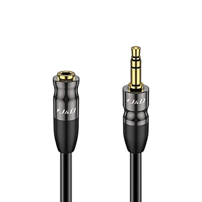 J&D AUX Audio Extension Cable, 3.5mm TRS Male to Female Stereo Adapter, Copper Shell, 6 Feet - size: 6 Feet (1 Pack)