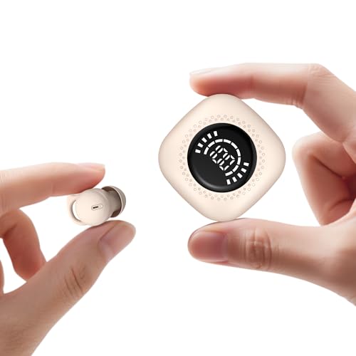 Sleep Headphones, Invisible Sleep Earbuds for Side Sleepers (Beige) | Small Noise Blocking Sleep Earphones, Bluetooth 5.3 Tiny Hidden Earbuds for Work,Sleeping - color: Beige