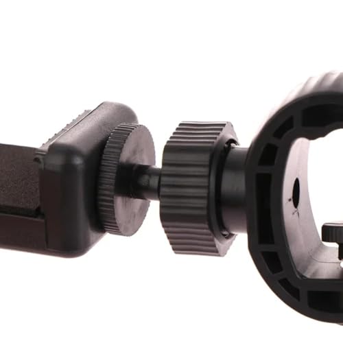 Multifunctional Adapter Clip Phone Holder 360° Rotation Adjustable Clamp Spiral Clamping for All 5-6 inch Smartphone Live Mount (Black) - color: BLACK