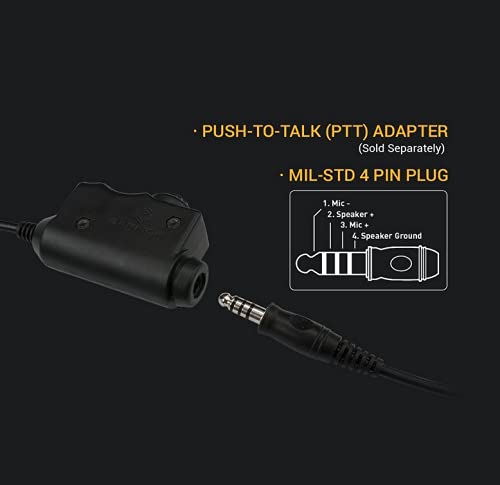 EARMOR M51 PTT Adapter for Baofeng Kenwood 2-Pin Radio, Headsets | Fits all EARMOR M32 headsets; Wouxun, Retevis, Quansheng, TYT two-way radios; push-to-talk walkie talkie adapter - style: M51