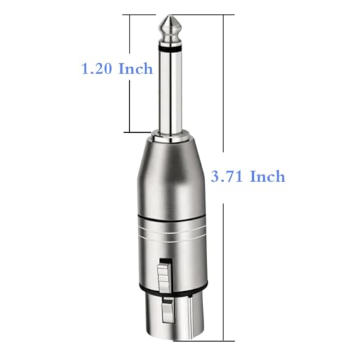 XLR Female to 1/4" TS Mono Adapter, Unbalanced XLR Female to 1/4 Inch TS Mono Male Plug Cable Adapter for Mixers, Microphones, Amplifiers - 2 Pack - style: 1/4 inch TS Mono Male to XLR Female Adapter